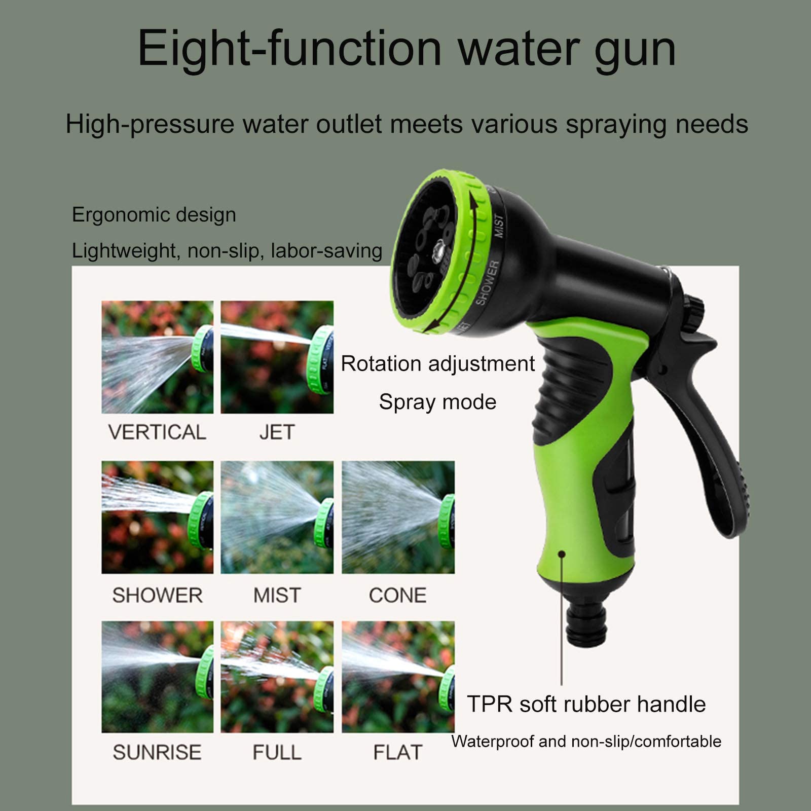 Carrete de manguera portátil con manguera de 25 m, Kit de jardinería para principiantes para estante de almacenamiento de tuberías de agua de aluminio, Con accesorios de conexión y pistola d