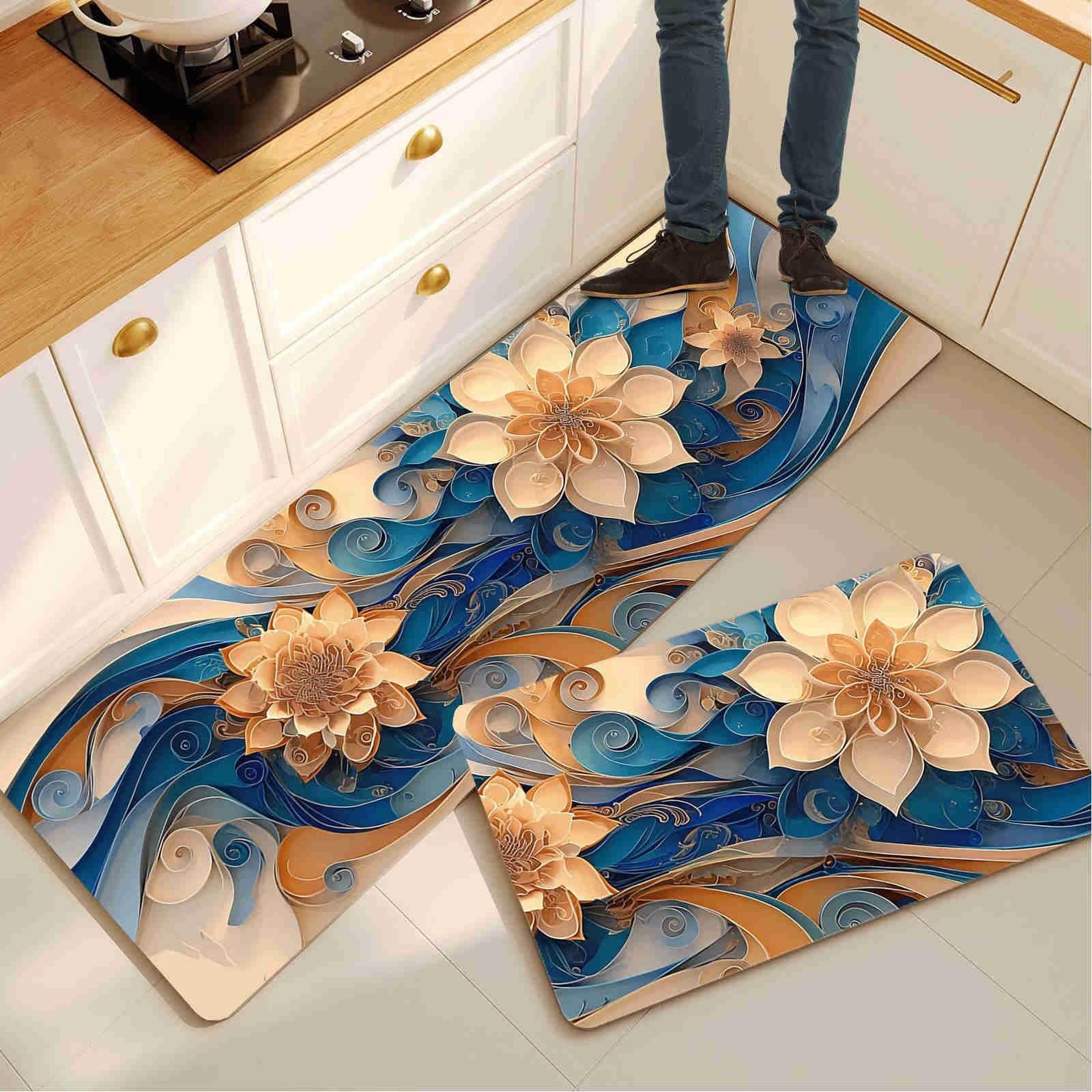 Alfombras de cocina antideslizantes y súper absorbentes de secado rápido para lavado