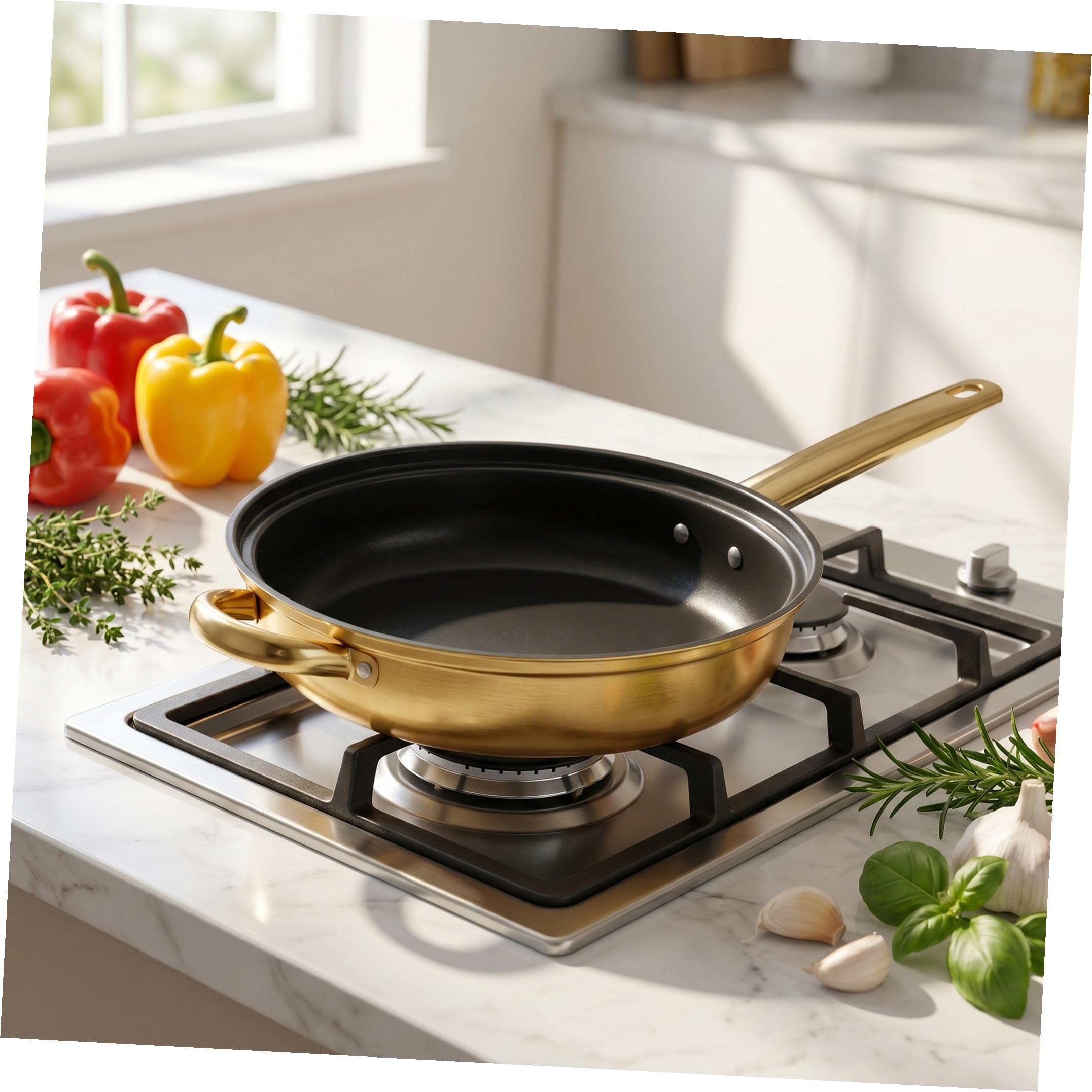 INOOMP Set Pentole 6 Pezzi in Acciaio Inox Nero per Cucina Moderna | Pentolame Leggero e Multifunzione, Adatto a Bollitura e Cottura, Stile Moderno