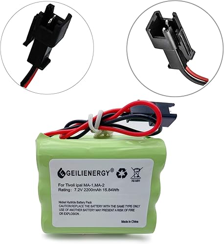 Miniatura 4 de Batería de repuesto de audio NI-MH de 7.2V 2200mAh compatible con radio Tivoli PAL iPAL, MA-1 MA-2 MA-3 (1 paquete)