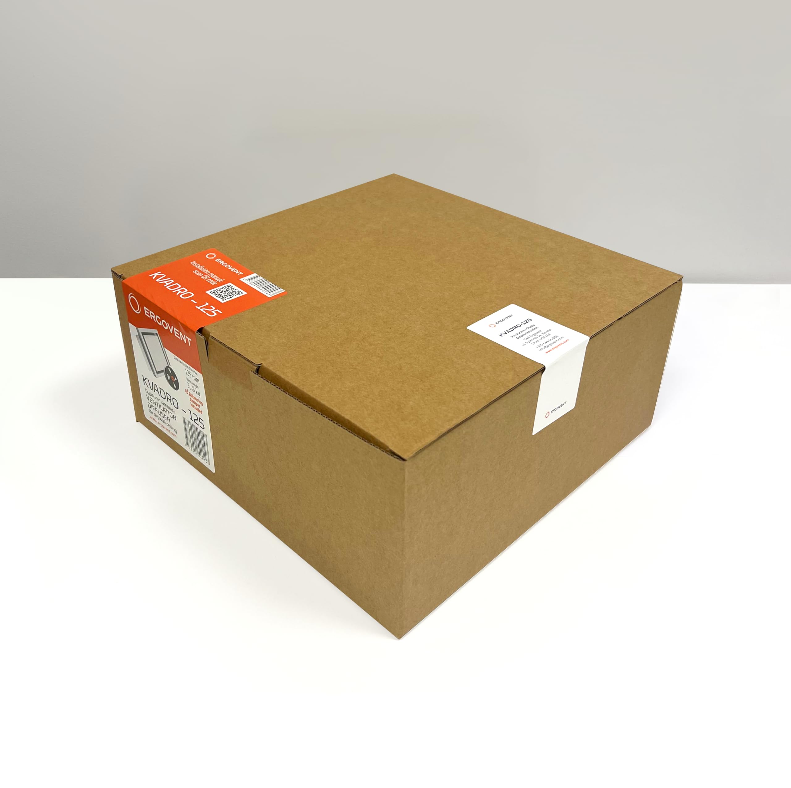 KVADRO-100 - Presa di ventilazione quadrata senza cornice - valvola a disco da 100 mm con magnete - diffusore verniciabile 4"