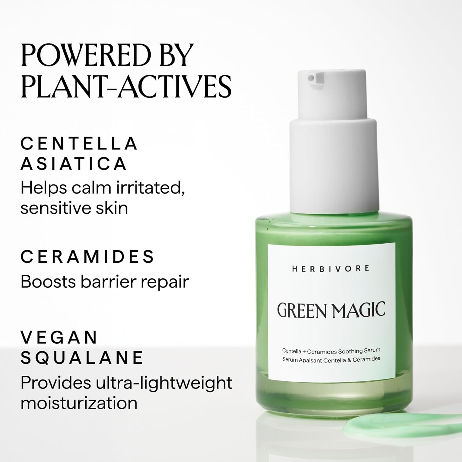 HERBIVORE Green Magic Cica + Ceramides – Fast-acting Redness-Reducing Serum for Sensitive Skin, Plant-based, Vegan, Cruelty-free, 30mL / 1 oz - Image 3