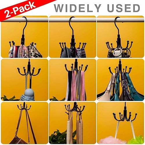 Miniatura 3 de Purse Holder for Closet, 2-Pack Purse Hangers for Closet, 360 Rotation Belt and Tie Hanger, Closet Storage Hook and Closet Accessories Organizer for