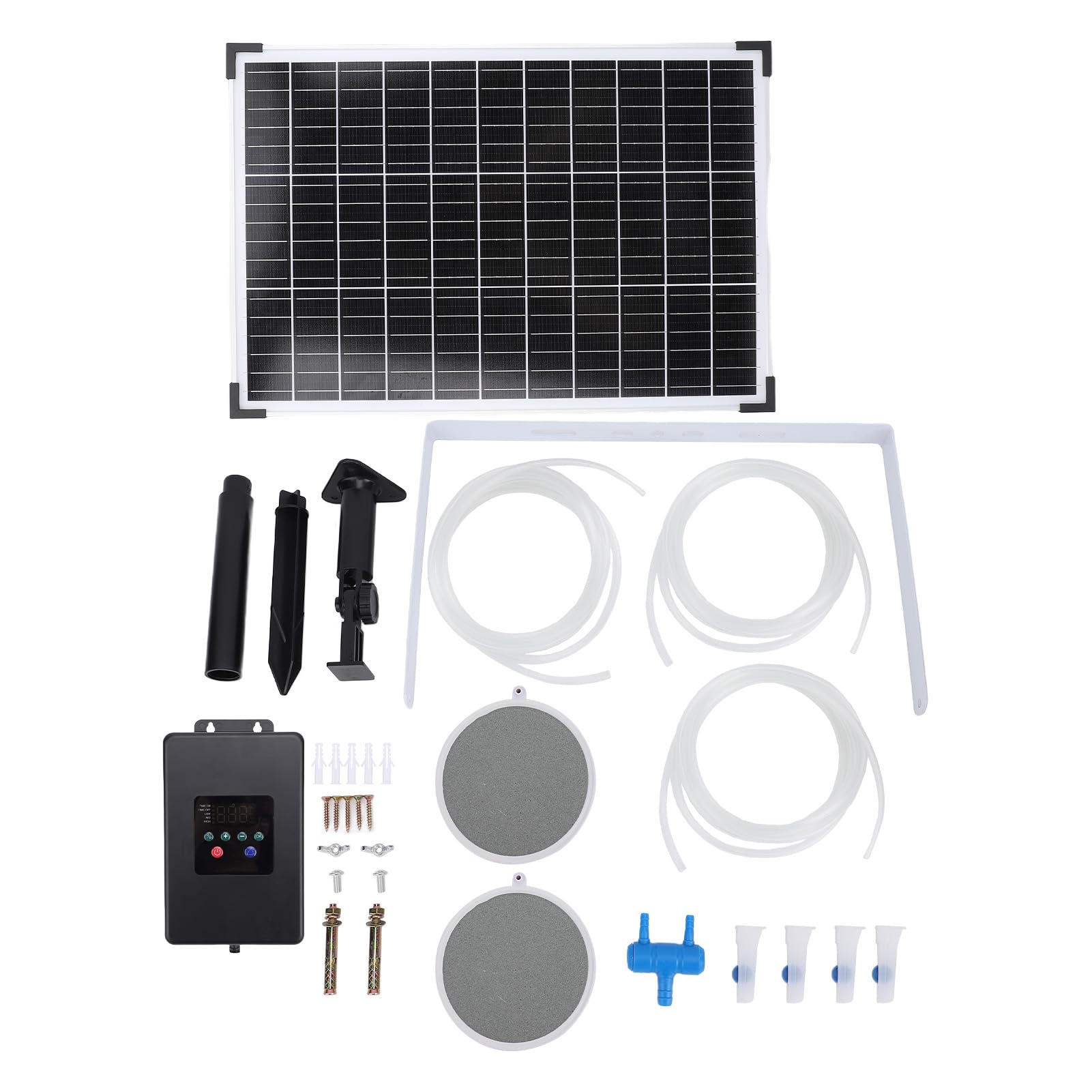 Greensen Bomba de Acuario Aireadora, Bomba de Aire Solar para Estanques de 30W para Estanque y Acuario, con Caja para Peces, Acuario, hidroponía.