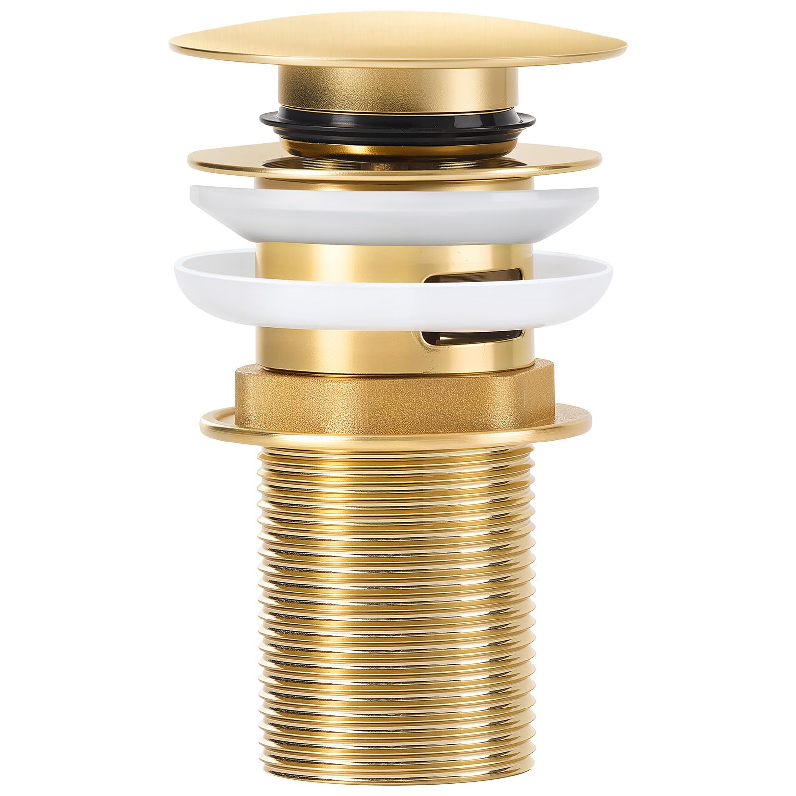 INMOZATA Basin Sink Waste Pop Up Click Clack Plug Slotted Overflow,Gold
