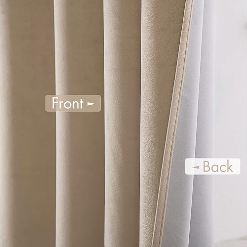 Miniatura 6 de MIULEE Cortinas 100% opacas de terciopelo de 84 pulgadas de largo, cortinas opacas para dormitorio, sala de estar, cortinas opacas con aislamiento
