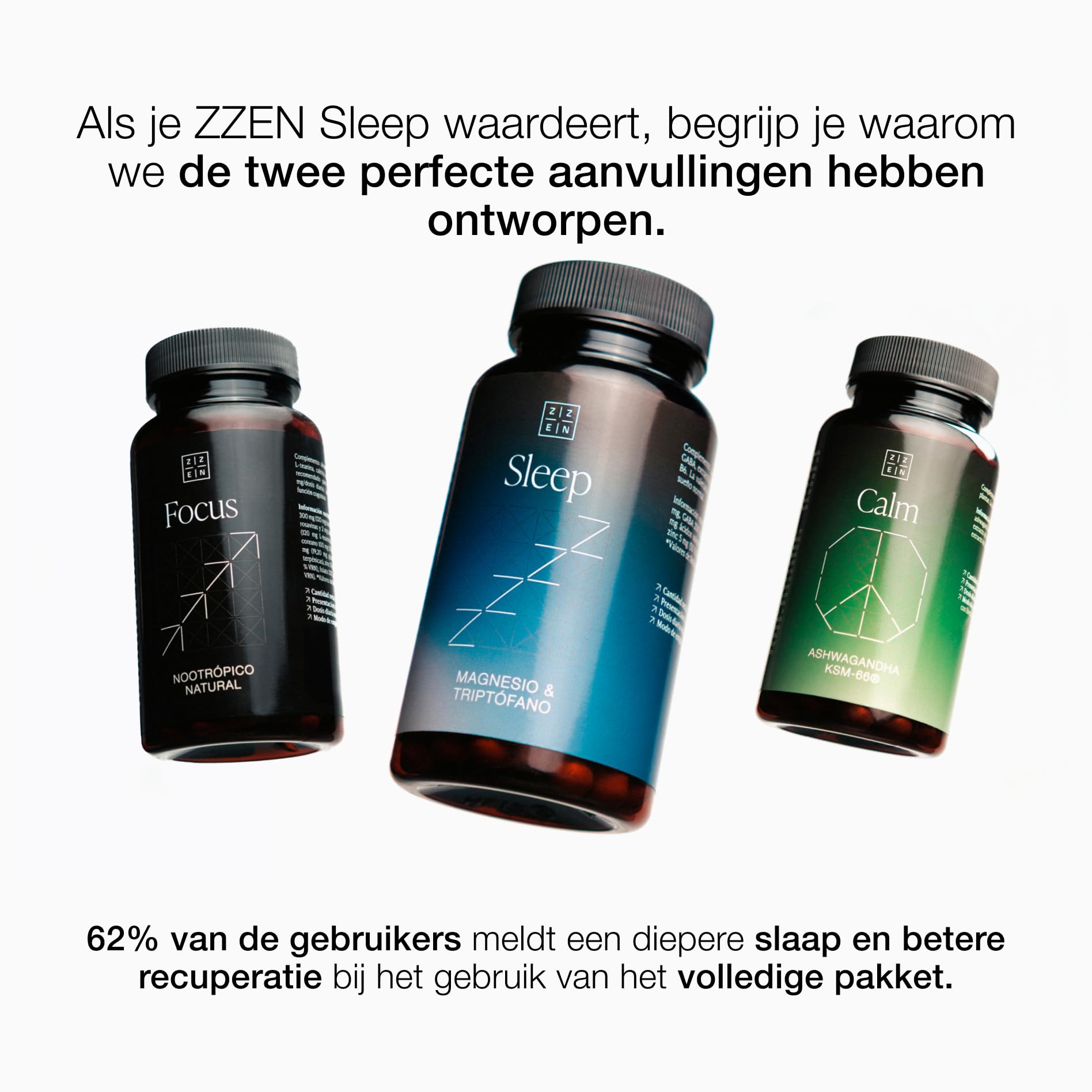 ZZEN SLEEP - Magnesium Bisglycinat 300 mg, L-Tryptophan, Baldrian & GABA | 60 Vegane Kapseln - Einschlafhilfe ohne Melatonin - Natürliches Schlafmittel mit Vitamin B6 & Zink (3er Pack)