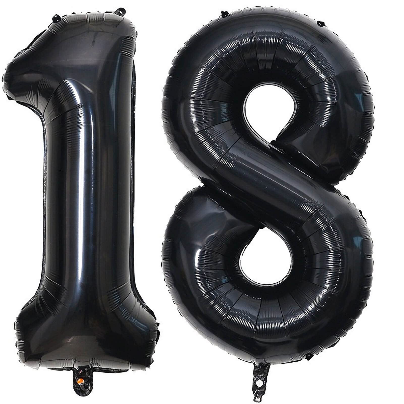 40 Inch Black 18 Number Balloons Giant 18 Balloons Black Birthday Balloons 18th Birthday Anniversary Events Party Decorations Supplies