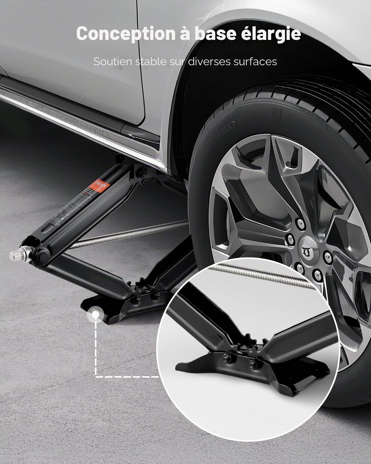 VEVOR Cric Losange Capacité 2268 kg Plage de Levage 103-595 mm, Cric Ciseaux 2PCs, Stabilisateur de Nivellement pour Camping-Car Caravane, avec Manivelle, Douille et Niveaux à Bulle, pour Voyage