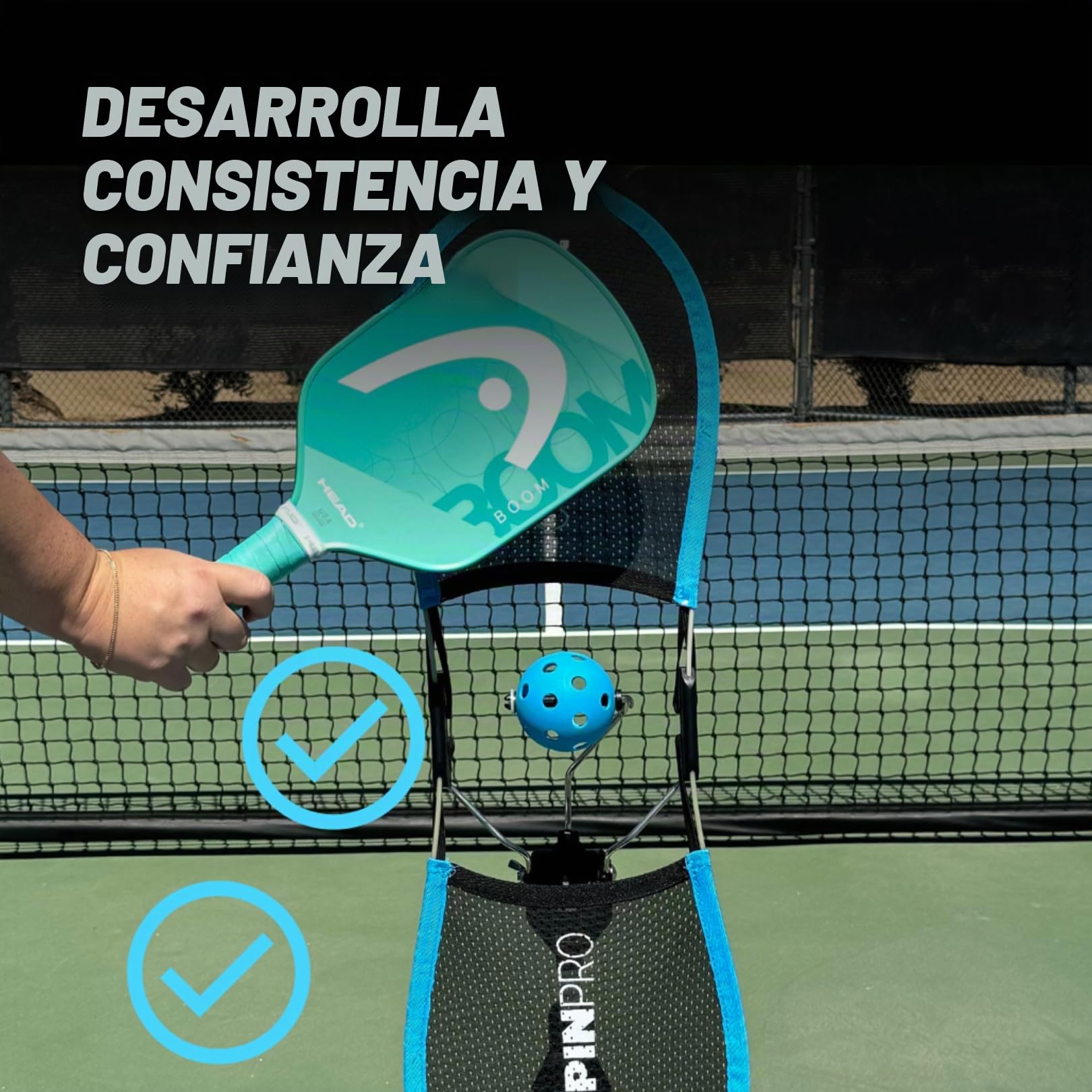 TopspinPro Para Pickleball | Ayuda de Entrenamiento Topspin para Servicio Vicioso y Golpes de Fondo Potentes | Entrenador de Pickleball