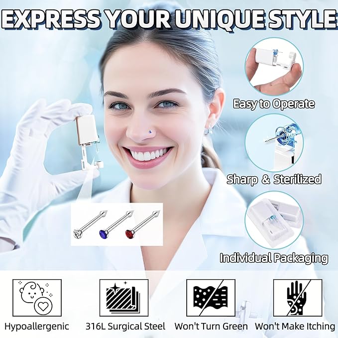 tattoo piercing ideas 70 Pcs Body Piercing Kit for All Body Piercings Nose Piercing Gun Stainless Steel Piercing Jewelry with 12G 14G 16G 20G Piercing Needles for Ear Cartilage Tragus Nose Septum Lip Eyebrow