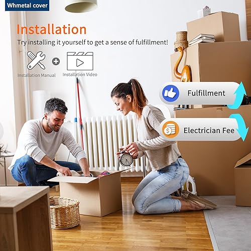 Miniatura 8 de Whmetal cover Ventilador de techo enjaulado con luz y control remoto, ventilador de techo empotrado de cristal dorado de granja, ventilador de techo