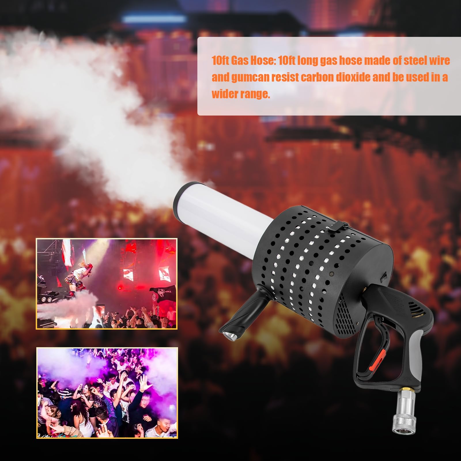 LED CO₂ Konfettimaschine Handgeführte Maschine für Party Hochzeit Bühne Konzerte Theater - Akku Nebelmaschine, Event Konfetti Werfer