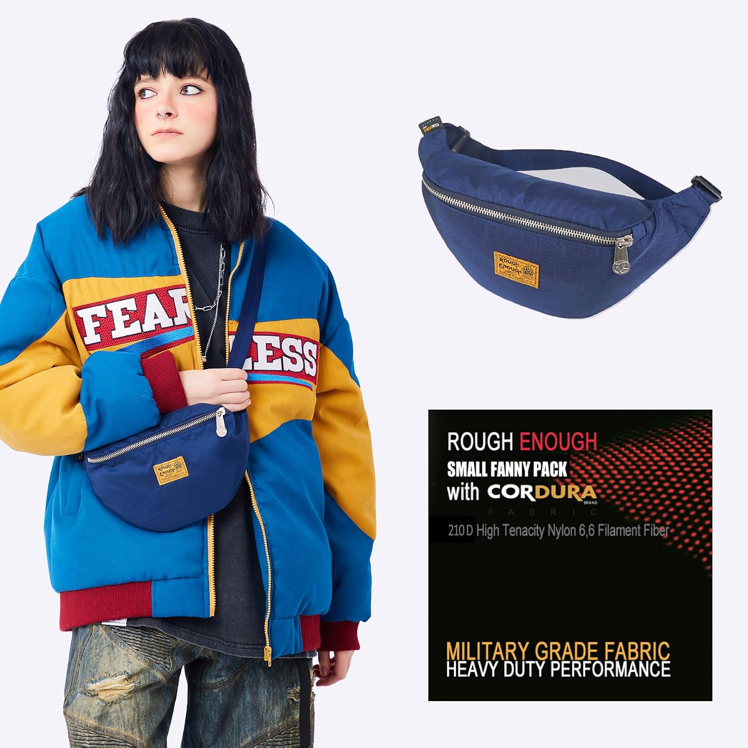 Rough Enough Small Fanny Pack Adjustable Belt Bag for Hiking Everyday Carry Lightweight Crossbody Sling Bag for Women Men