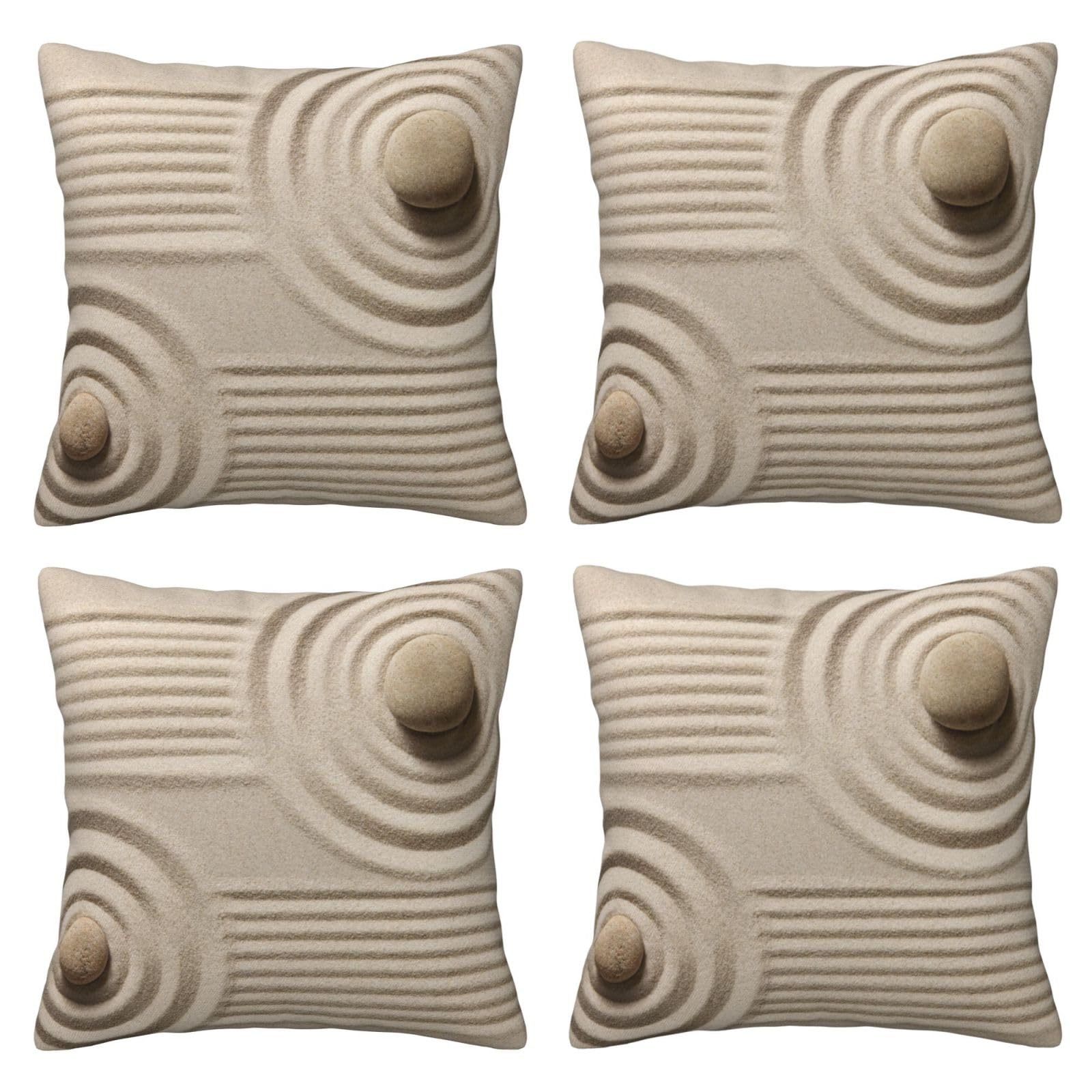 Housse de coussin imprimée BAFAFA vagues de roches galets déco salon