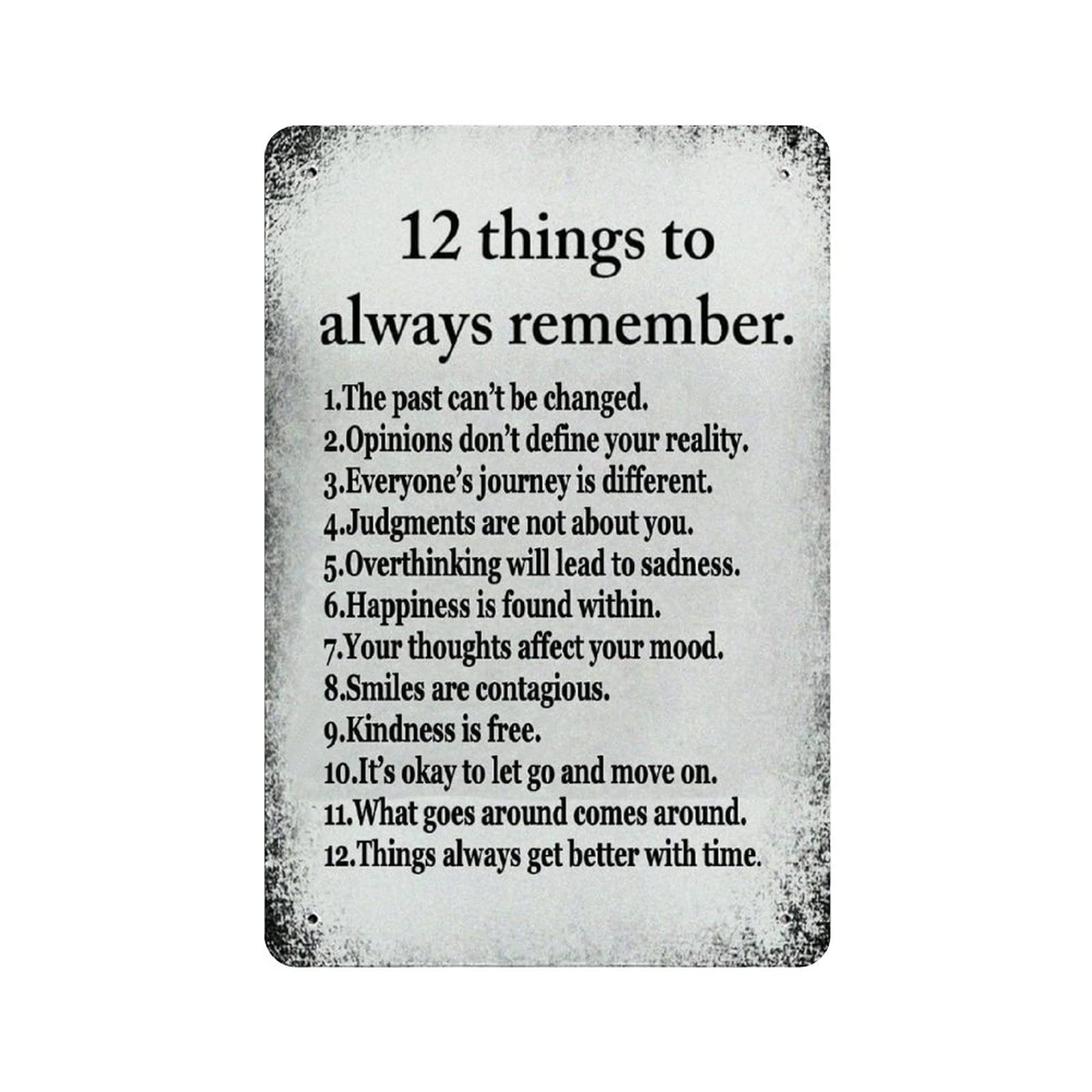 KEYGAMER 12 Things to Always Remember Metal Tin Sign, Vintage Plaque Poster Garage Bar Home Wall Decor 8 X 12 Inches
