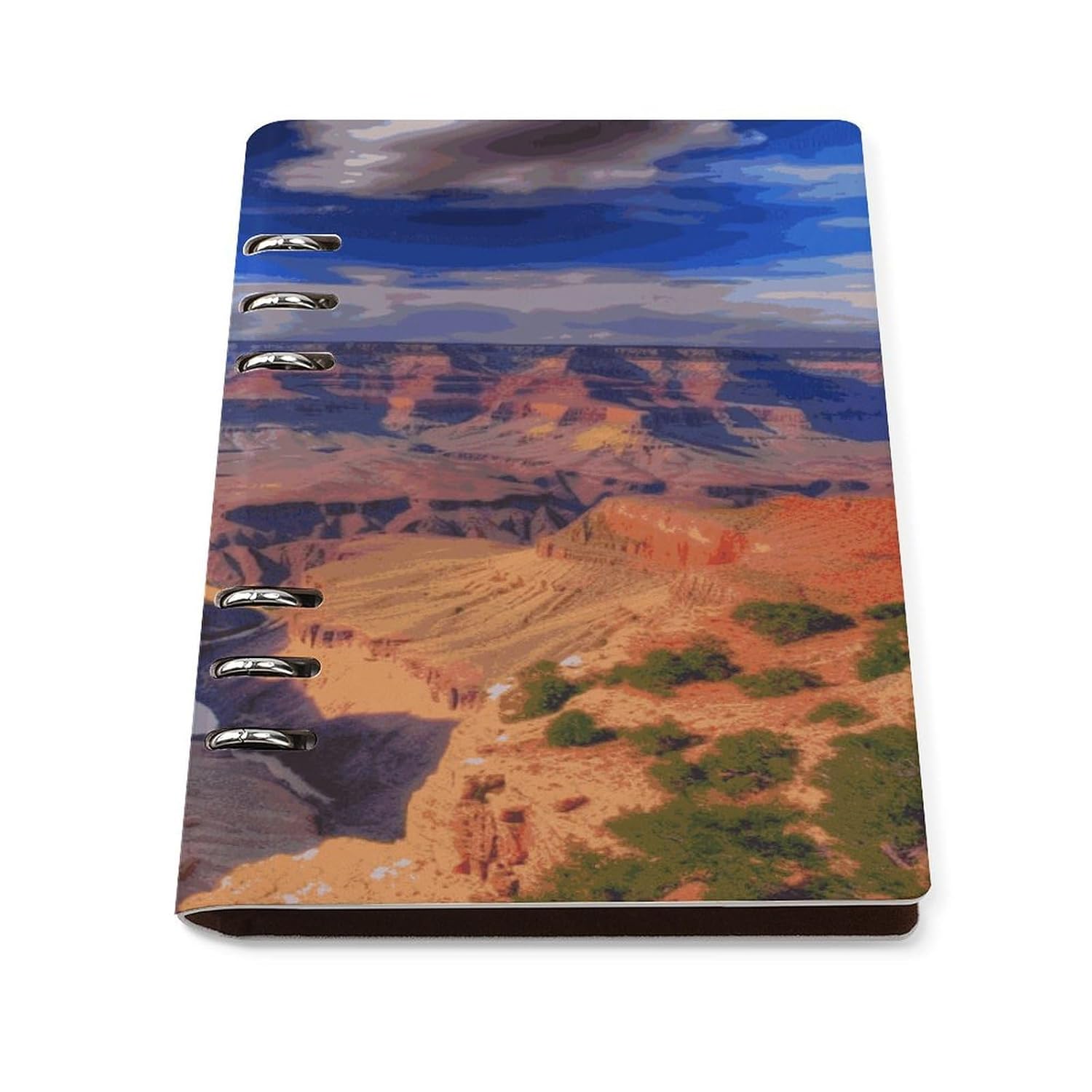 FekiLoot Beauty Grand Canyon Refillable Notebook A5 Leather Loose Leaf Notebooks 6 Ring Binder Subject Notebook Spiral Writing Journal Composition Planner Notebook for Business Travel Personal
