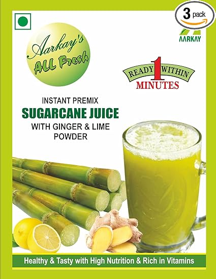 Instant Premix Sugarcane Juice Powder Drink|Rich in Vitamins|Minerals | Healthy Drink|Natural Energiser |Refreshing and Rehydratding|Ready to Serve | Pack of 3 X 100 gram each