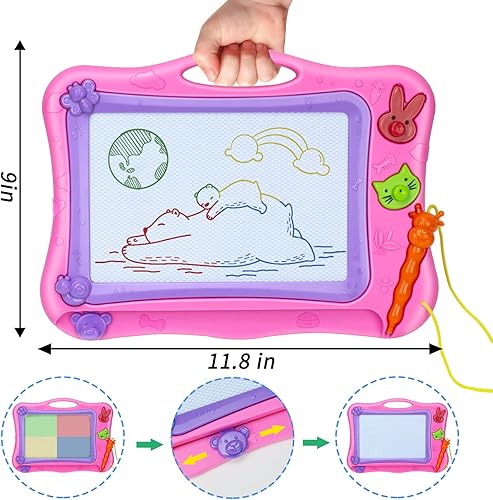 Miniatura 2 de YongnKids Tablero magnético de dibujo para niños y niñas de 1, 2, 3, 4, 5 años, juguetes para niños pequeños, tablero de garabatos magnéticos, un