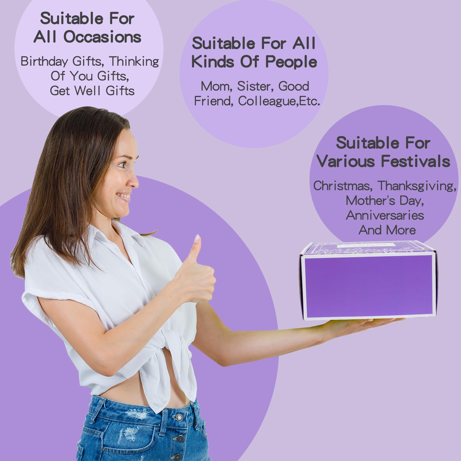 Birthday Gifts for Women,Gifts for Her Purple Gifts Basket for Women Lavender Relaxing Gift Set Self Care Package Unique Female Gift Ideas Birthday Presents Female Friendship Gifts - Image 8