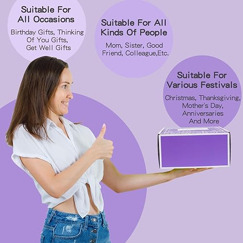 Miniatura 8 de Birthday Gifts for Women,Gifts for Her Purple Gifts Basket for Women Lavender Relaxing Gift Set Self Care Package Unique Female Gift Ideas Birthday