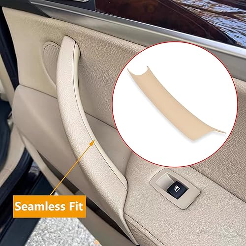 Miniatura 4 de Cubiertas de manija de puerta compatibles con BMW X5 Series F15F85 2014-2018, BMW X6 Series F16F86 2015-2018 (3 piezas) (beige)