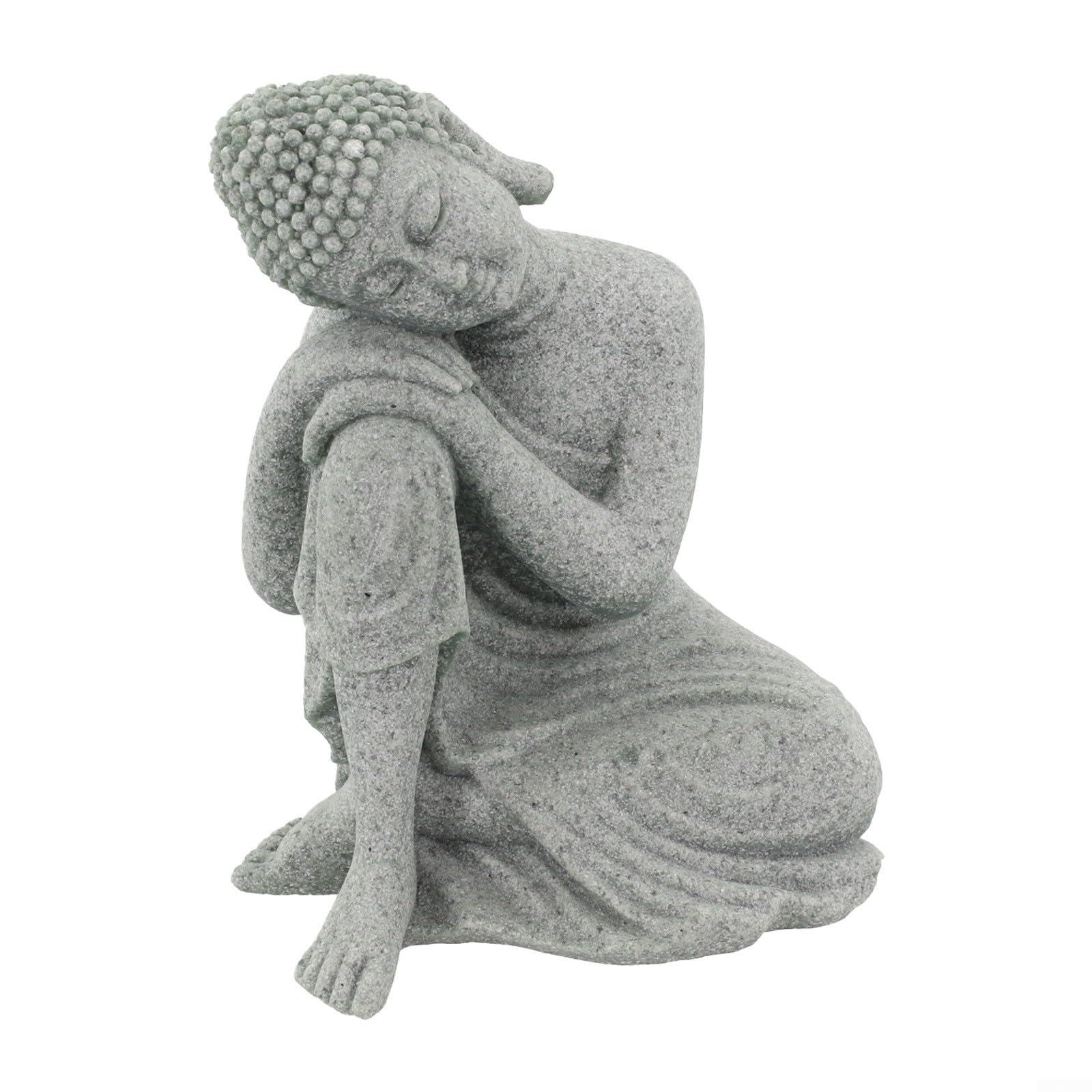 Hosrivae Buddha Garden Statue, Sandstone Resin Effect Outdoor Indoor Lawn Ornament for Zen Decor, Yoga Spaces & Nature- Gardens(S)