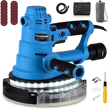 Tacklife Ponceuse Platre Ponceuse Avec Lumiere Led Et 12 Pcs Disque De Poncage Ponceuse Girafe De Plafond Autonettoyante 800w Avec Tuyau Anti Poussiere Et Sac A Poussiere Vitesses Variables Pds03b Amazon Fr Bricolage