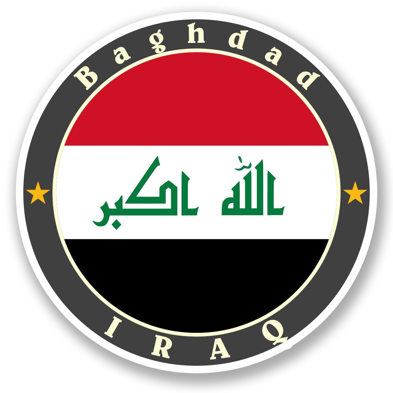 Destinationvinyl Multi 2 X Iraq Baghdad Vinyl Decal Sticker Laptop Tablet Car Bike Flag Label Tag #5620 (10Cm X 10Cm)