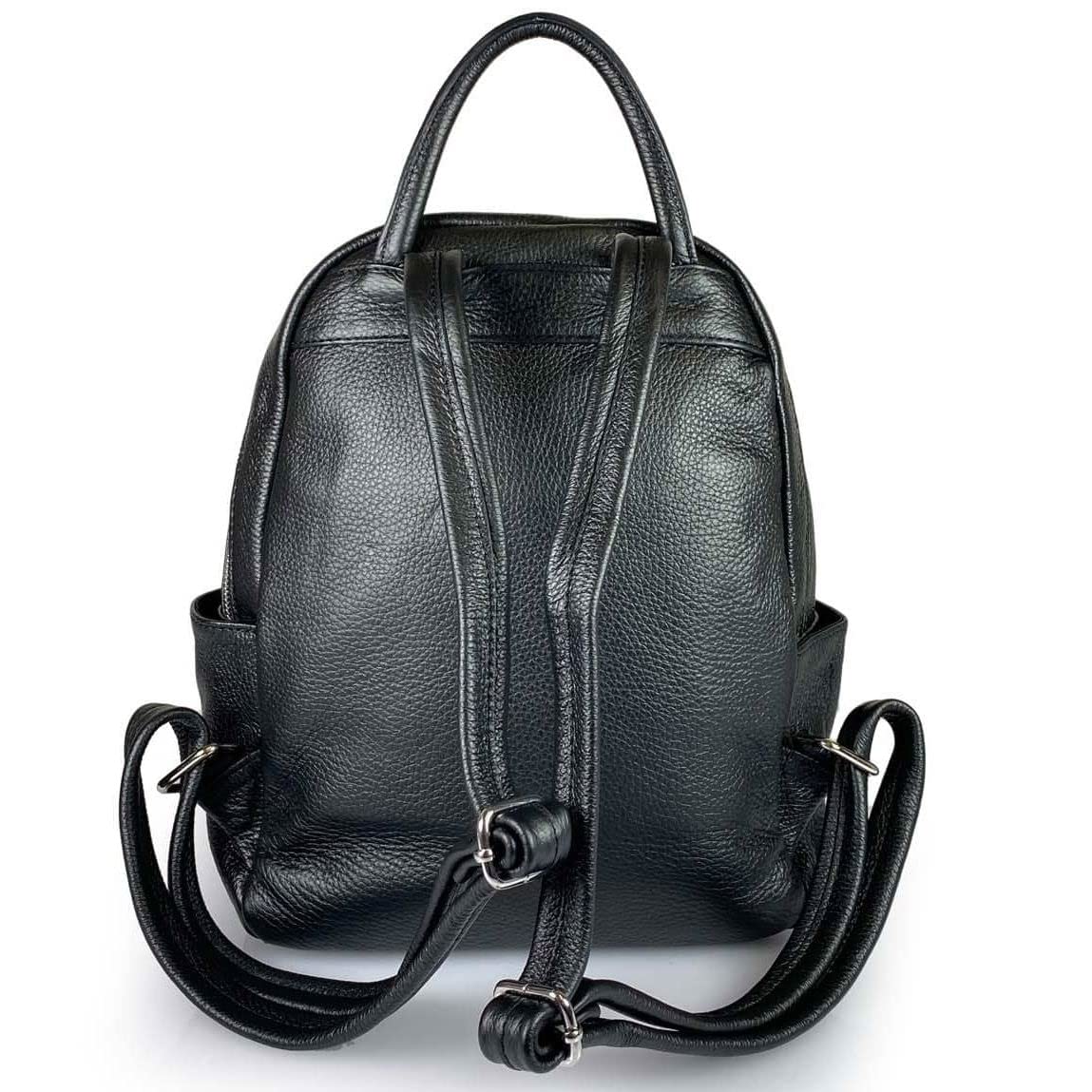 Bottega Carele Zaino Donna in vera pelle colore nero made in Italy BC737nero