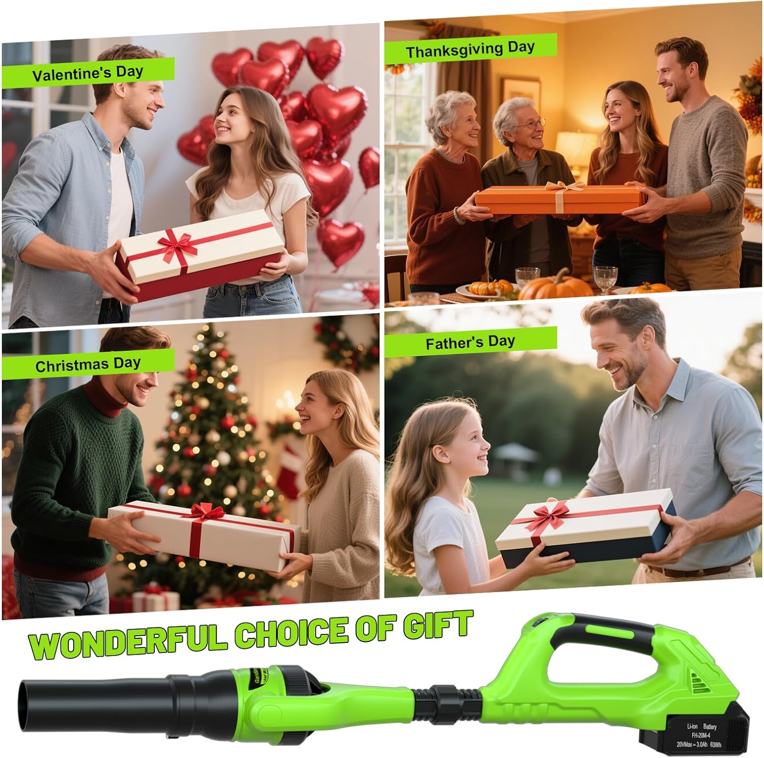 Leaf Blower Cordless,21V | 96" Electric Leaf Blower with 2 x 3.0Ah Batteries 3 Speed Modes 500CFM/180MPH Handheld Battery Powered Blower for Lawn Care Yard Patio Dust Snow Car Interior Garage Cleaning