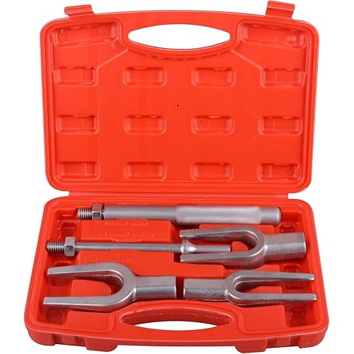 5-Piece Ball Joint Separator Set, Pickle Fork Tool Set, Tie Rod Removal Tool Set, 1-1/8", 15/16", 11/16", for Cars and Light Vans, with Suitcase