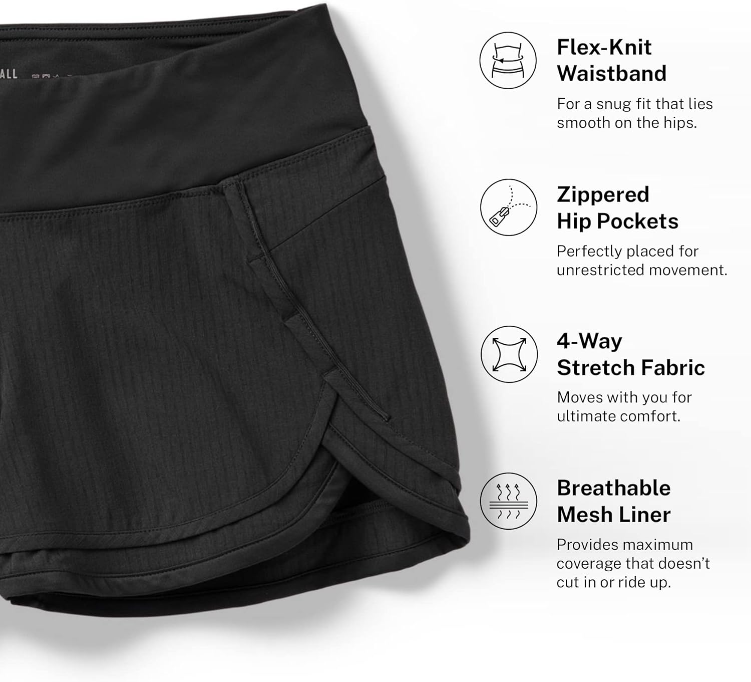 HYLETE Iris Running Short for Women with Pockets and Built-in Liner Black