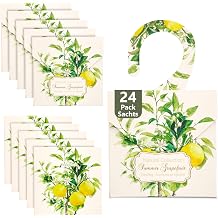 24 Pack Grapefruit Sachets for Drawers and Closets, Fresh Scents Sachet Packets Vibrant Closet freshener and Drawer Deodorizers, with 10 Reusable Hanging Bags