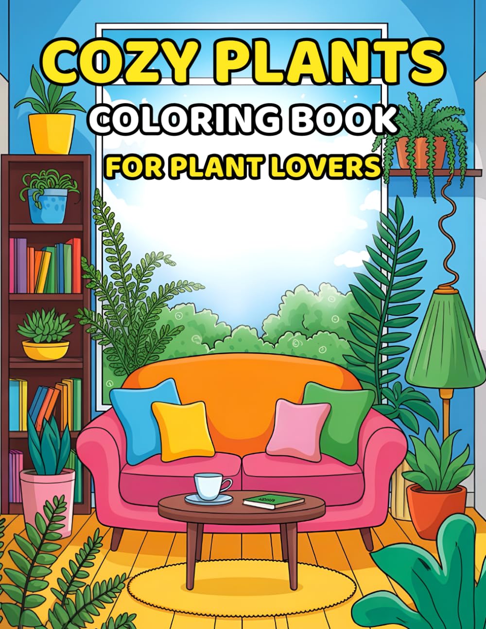 Cozy Plants Coloring Book for Kids and Adults: Stress Relief & Relaxation: Fun and Cozy Coloring Pages for All Ages
