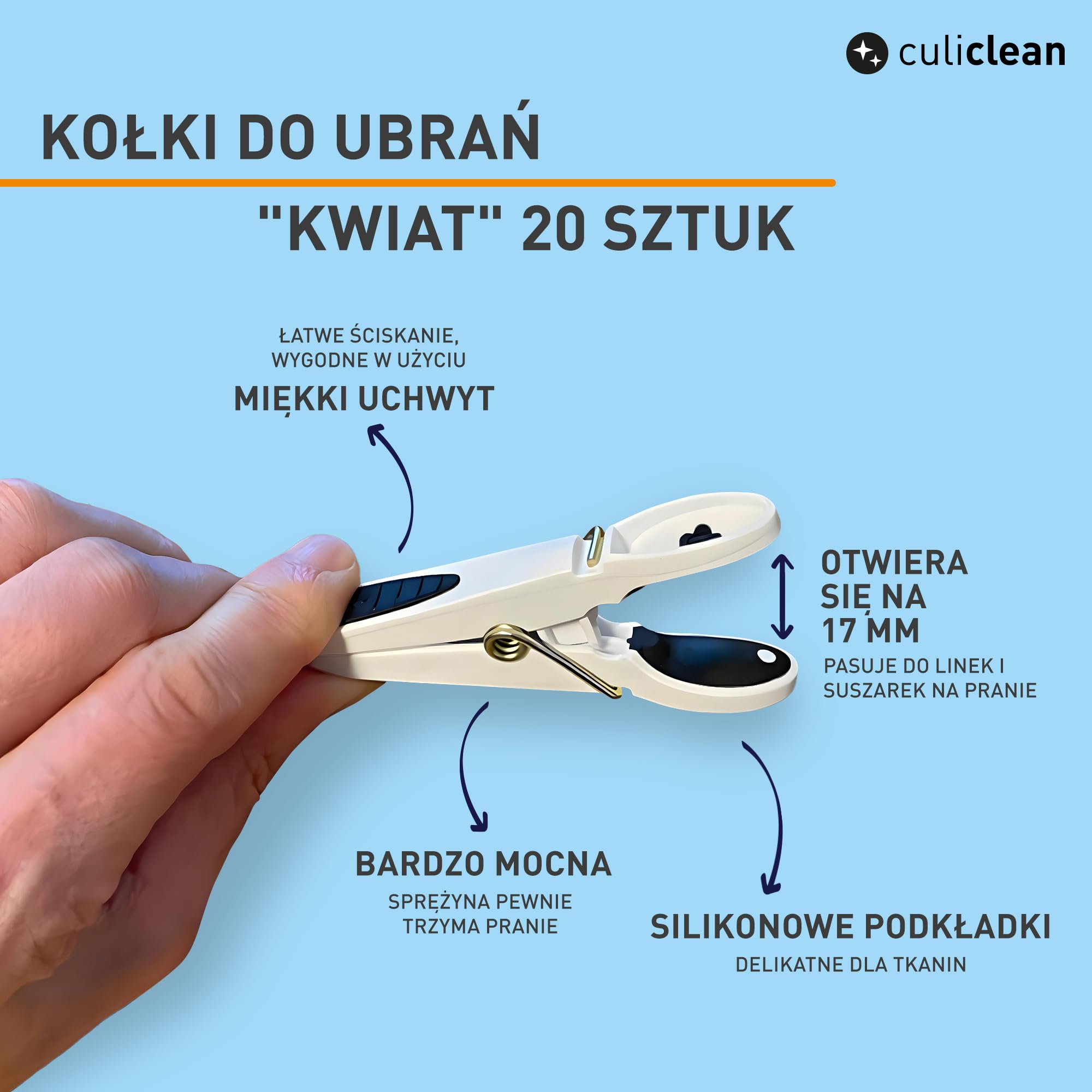 culiclean wieszaki na ubrania 20 sztuk biały czarny kwiatek - wytrzymałe trwałe plastikowe klamerki klipsy do ubrań z miękką wyściółką idealne do wieszania prania spodni koszulek bielizny skarpetek
