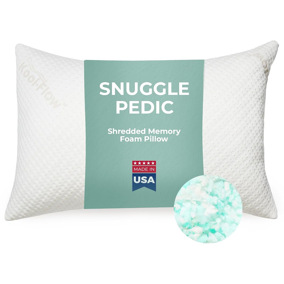 Snuggle-Pedic Bamboo Shredded Memory Foam Pillow with Kool-Flow Micro-Vented