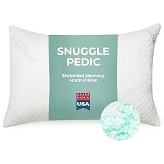 Snuggle-Pedic Shredded Memory Foam Pillow - The Original Cool Pillows for Side Stomach Back Sleepers - Sleep Support