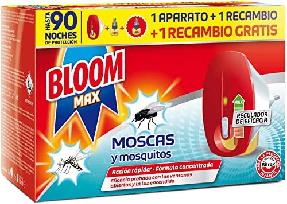BloomMax Electric Liquid Insecticide, Against Common Mosquitoes And Tigers And Flies, 1 Appliance + 2 Refills