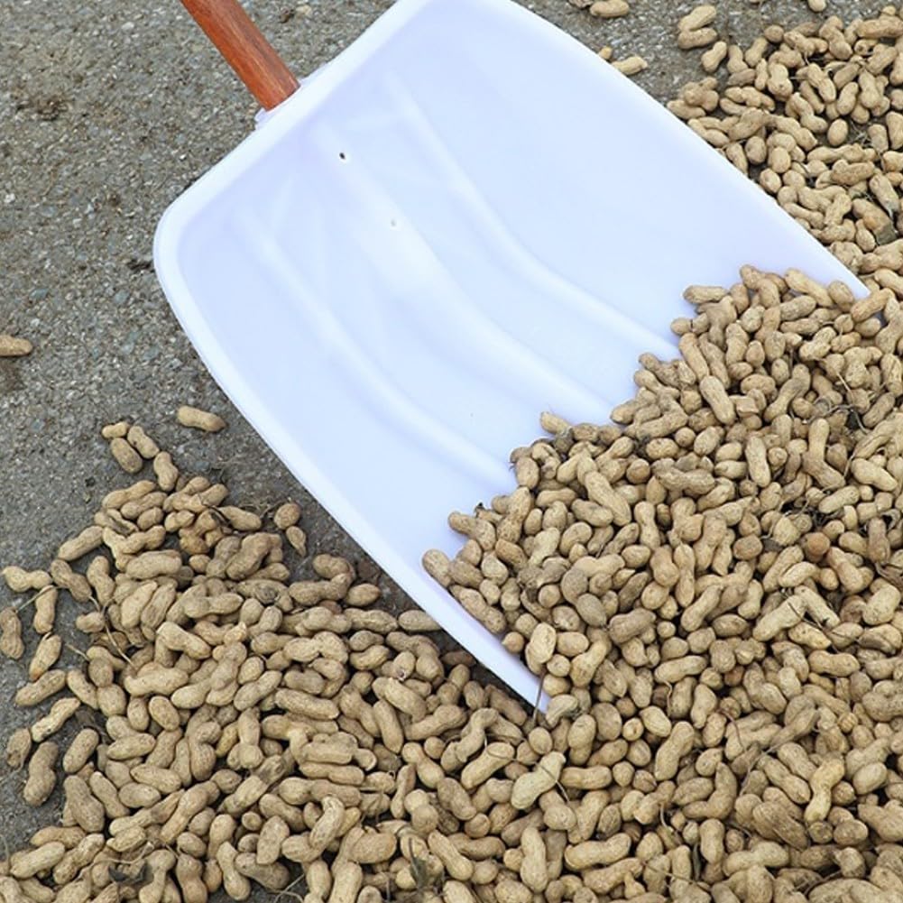 Pala in plastica robusta per la rimozione della neve, rompighiaccio e pollame, applicazioni in casa e cortile (bianco)