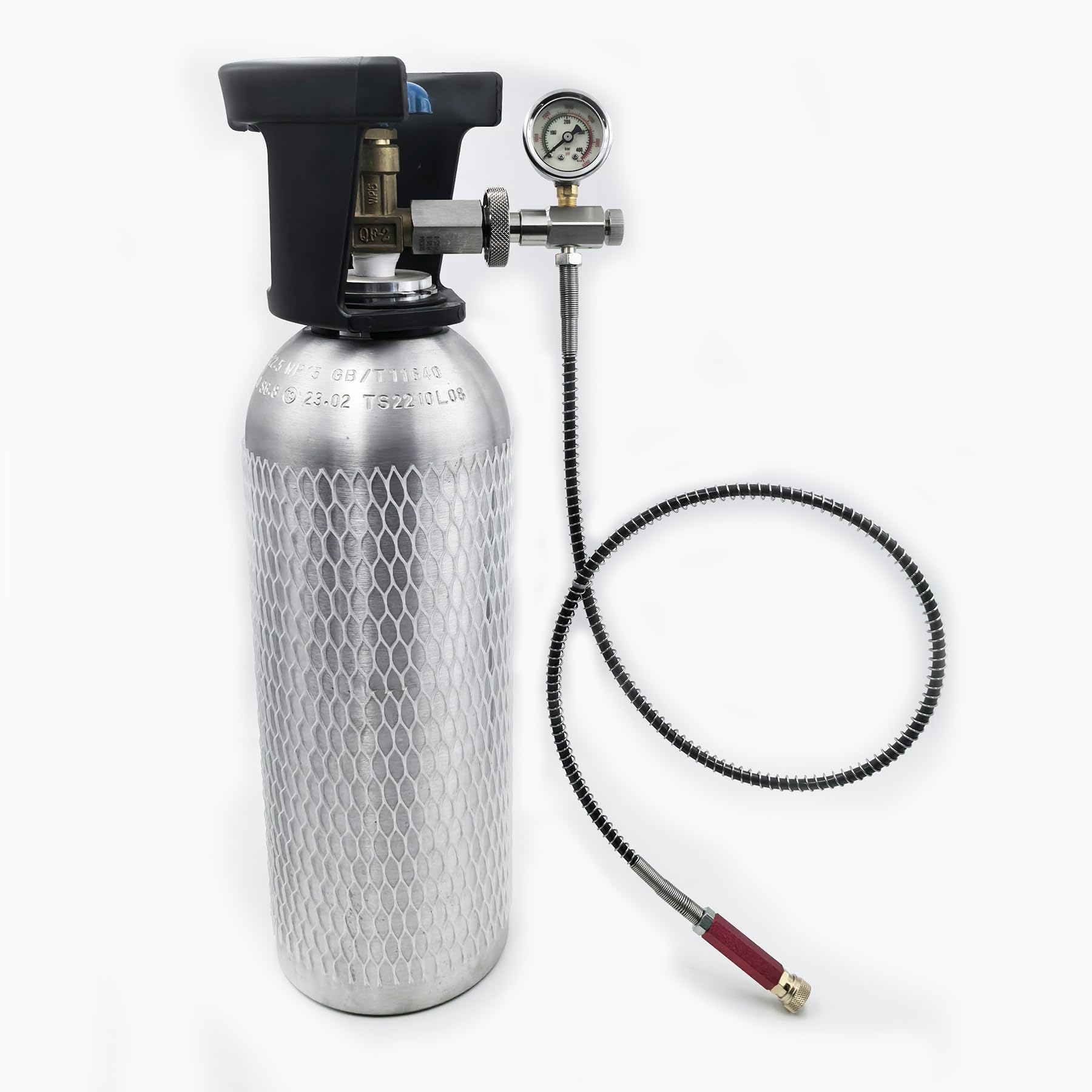 G5/8 5/8BSPP DIN-Füllanschlussventil mit 1m Schlauch, Filter, Befülladapter von großer Flasche zu kleiner Flasche für Tauchgeräte (Scuba)