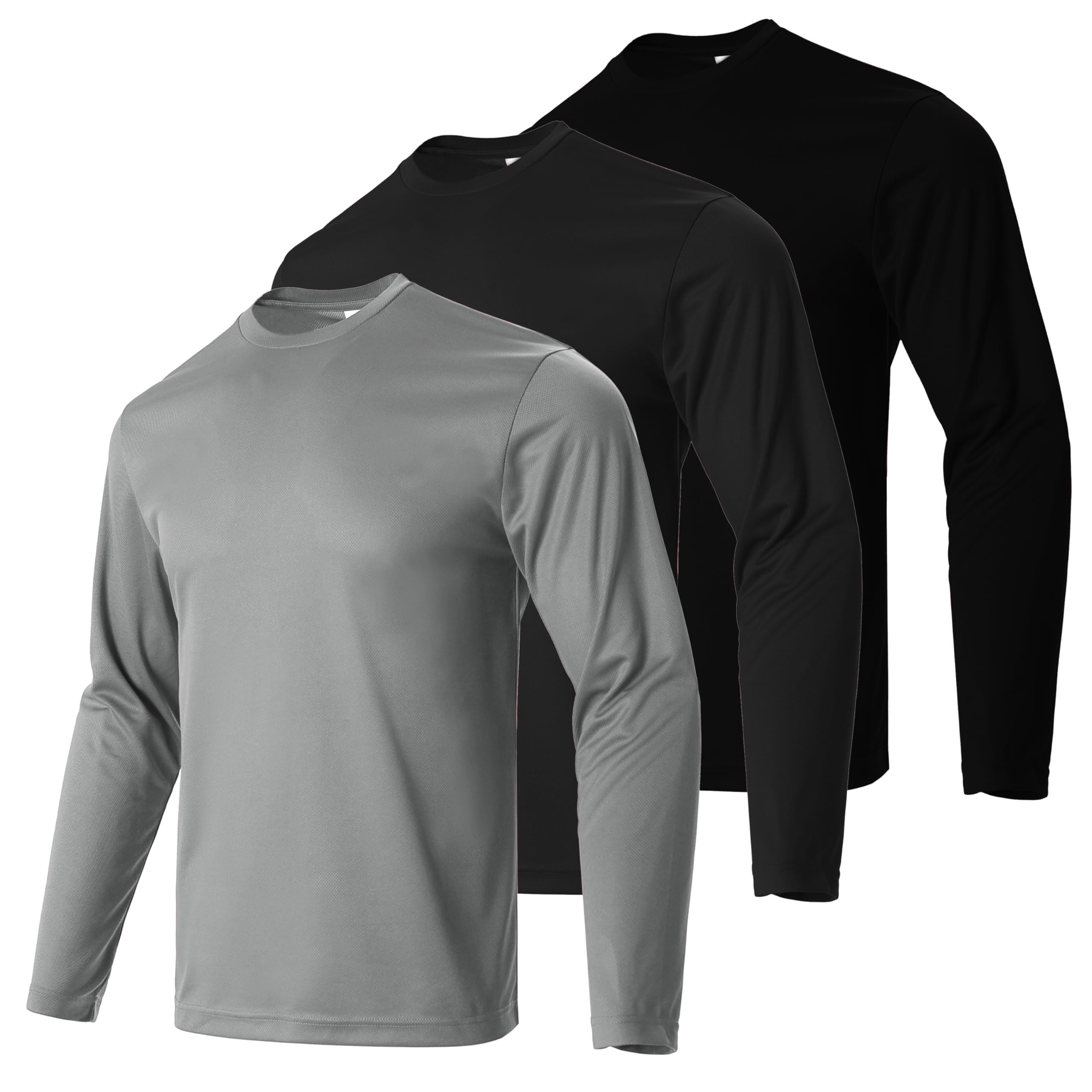 LeeHanTon 5 Pack Men's T-Shirts,Long Sleeve Athletic Shirt Men,Quick Drying Soft Moisture Wicking Odor Protection