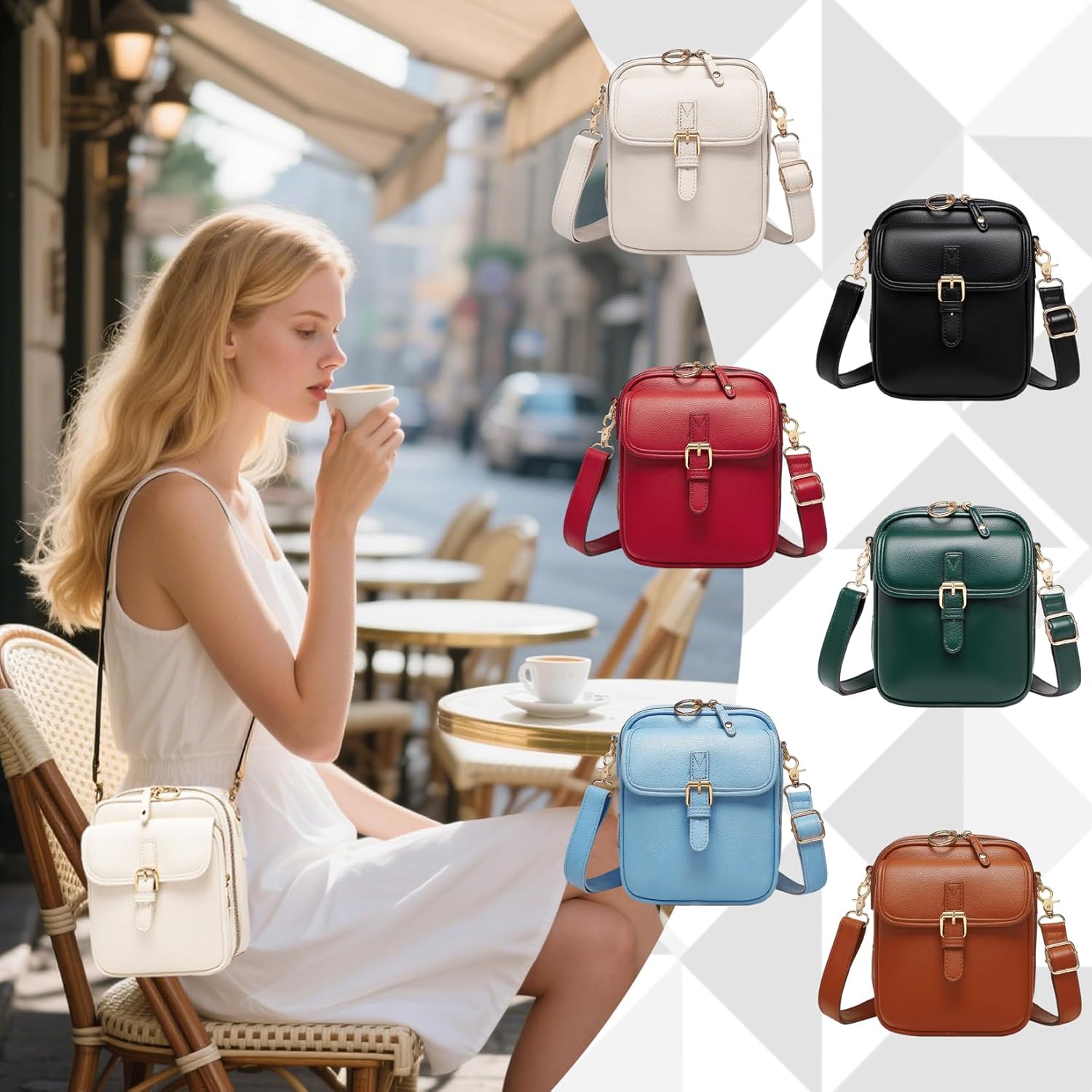 Vintage Messenger Bag Leather Crossbody Bags for Women Men Small Anti Theft Cross Body Shoulder Purse with Card Slots - Image 6