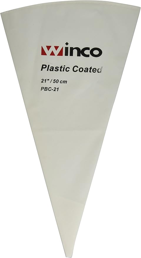 Winco Pastry Bag Cotton with Plastic Coating, 21-Inch,White,Medium