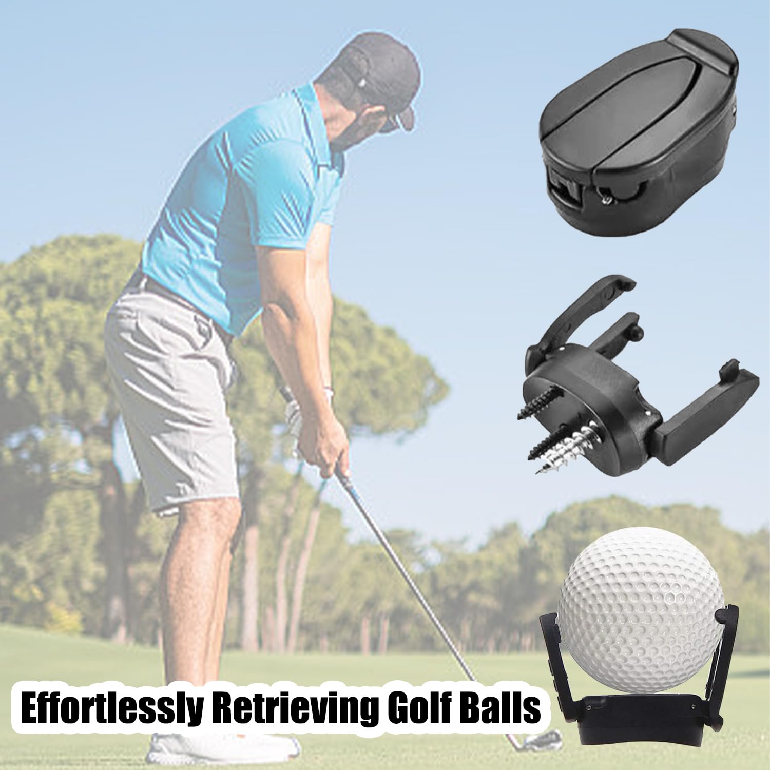 3 Stück Golf Ball Retriever, Zusammenklappbarer Klauengreifer für Putter Grip, Golfball Aufheben ohne Bücken, Tragbare, Langlebig, für Damen, Herren