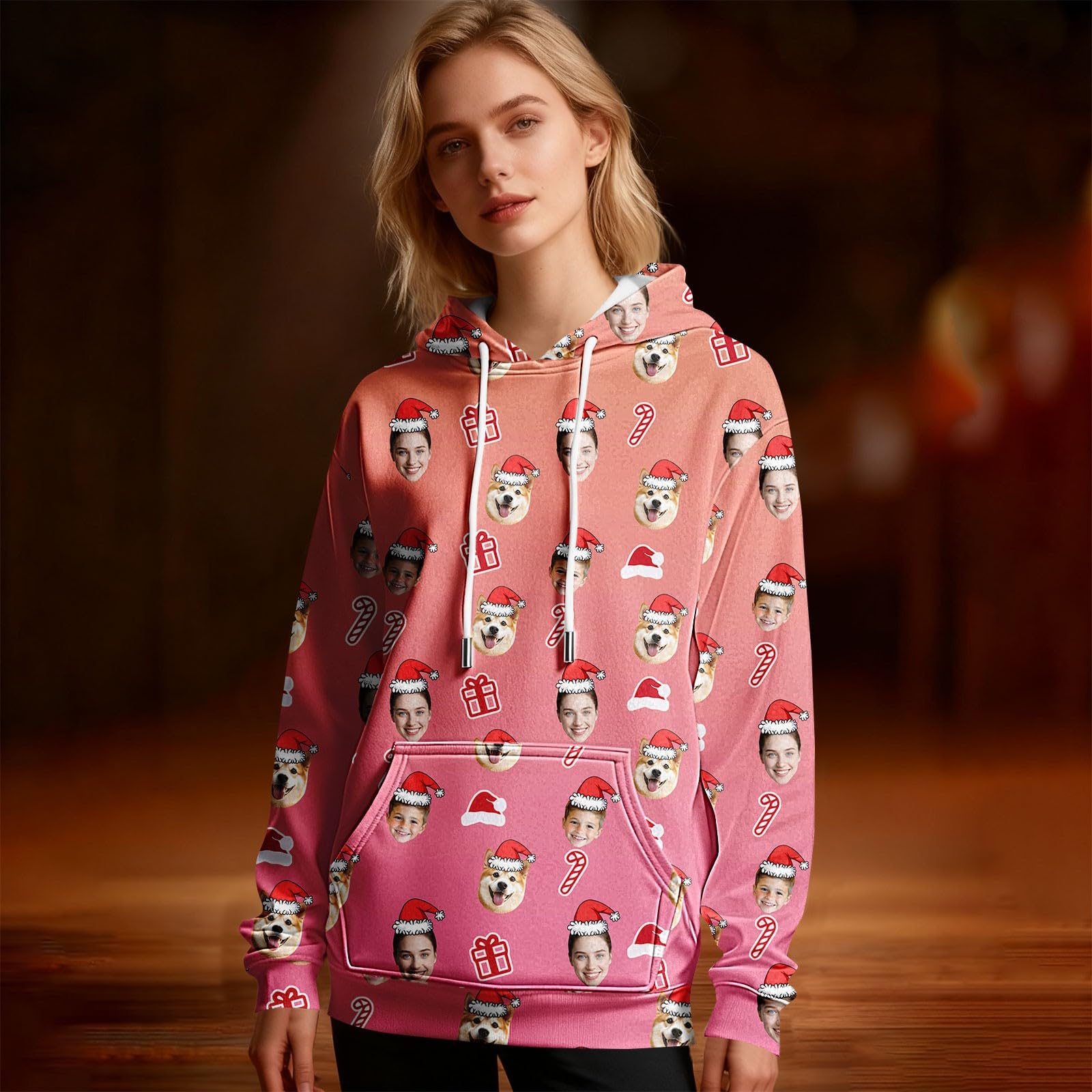 Sudaderas Hombre Impermeable Sudadera con Capucha Personalizada, Diseño Divertido De Navidad Corta (Pink, XXXL) Kit Pesca Camiseta Sin Mangas Camisa Manga Larga Ropa Deporte para Caza