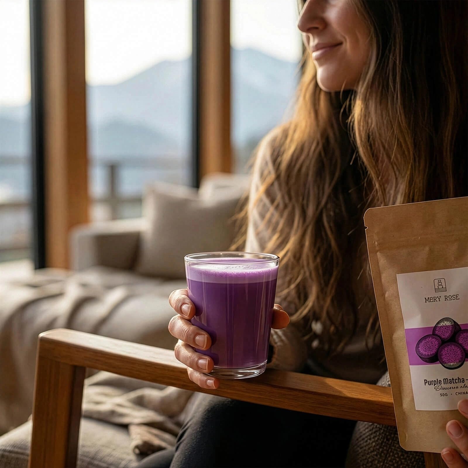Mary Rose Purple Matcha Alternative Ube 50 g – 100% Ube in Polvere Viola Naturale, Senza Caffeina, Gusto Dolce e Cremoso, Ideale per Latte, Bevande e Dessert Creativi
