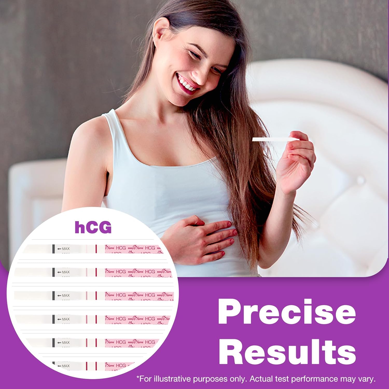 Easy@Home Pregnancy Tests Bulk: 20 Pack with Cups - Early Detection & Highly Sensitive hCG Urine Test Kit for Home Use - Image 3