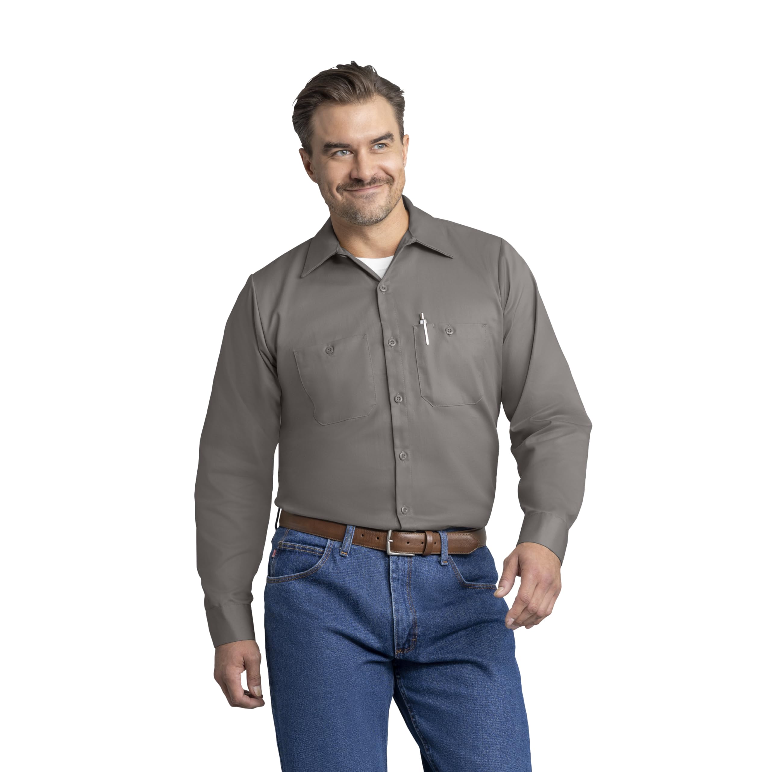 Red Kap Men's Wrinkle Resistant Long Sleeve Work Shirt - Gray - XXXL