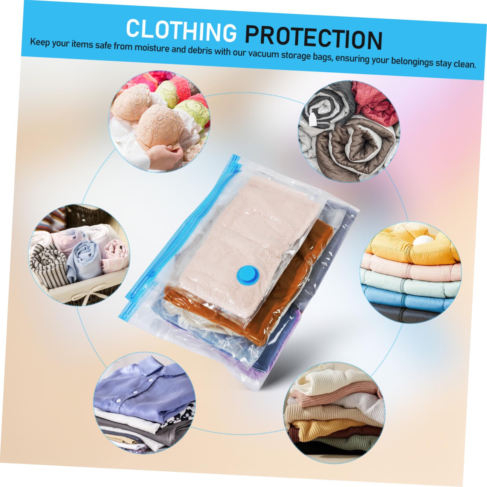 KOMBIUDA Sacchetti Sottovuoto 3 Pezzi Con Pompa Elettrica Per Viaggi E Conservazione Di Vestiti E Oggetti Riutilizzabili E Resistenti